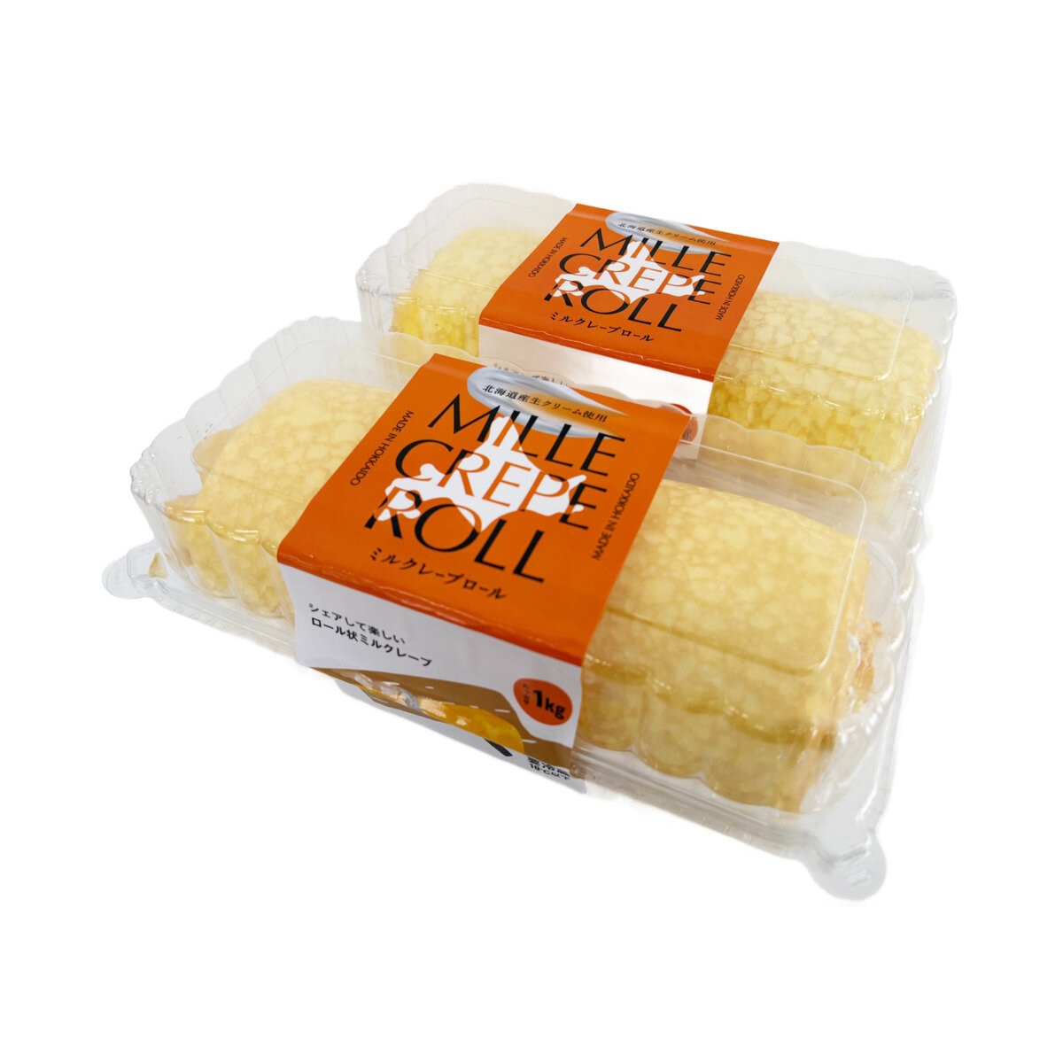 【冷凍】ミルクレープロールケーキ 1kg x 2本入