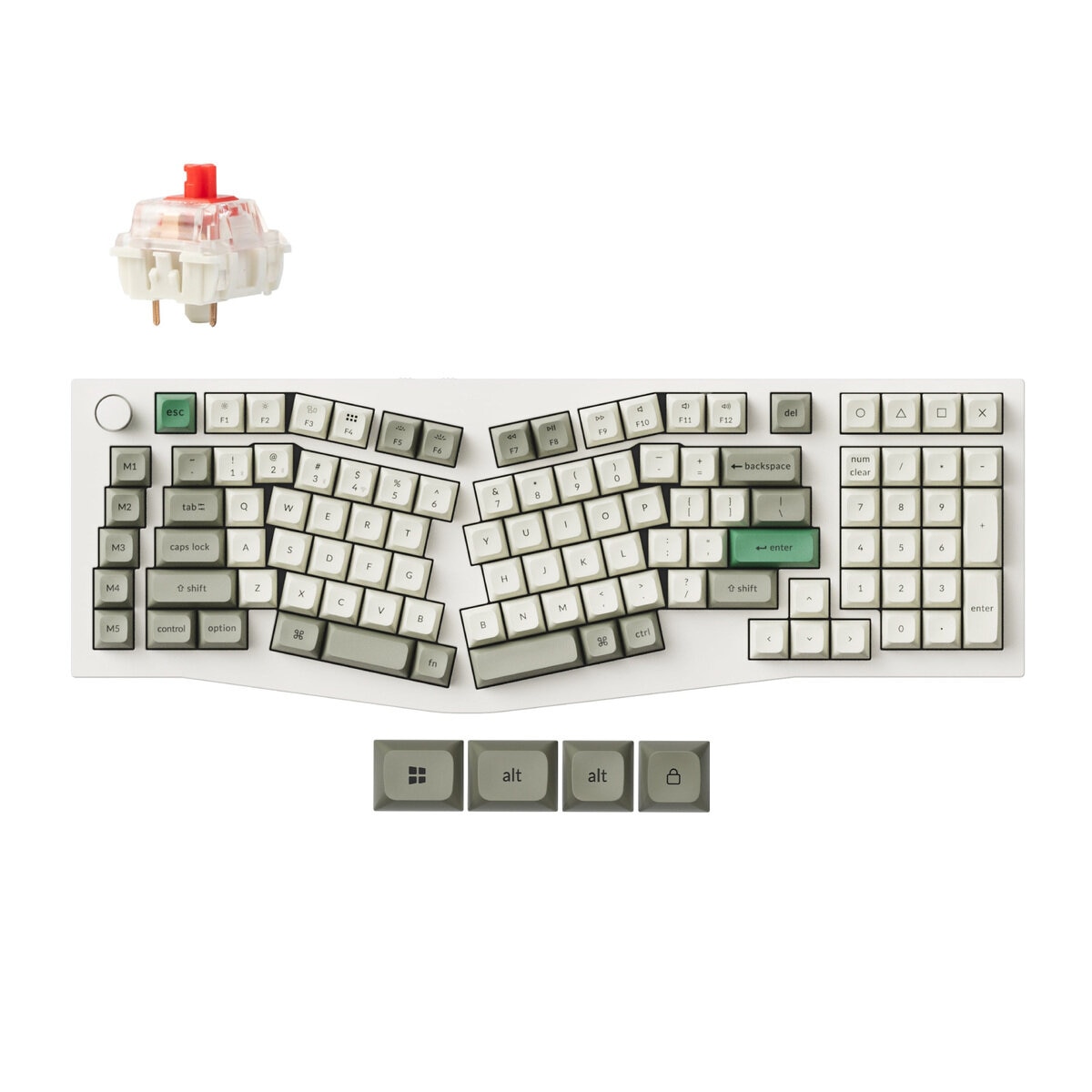 Keychron Q13 Max (Aliceレイアウト) QMKワイヤレス カスタム・メカニカルキーボード カーボンブラック 赤軸 US配列