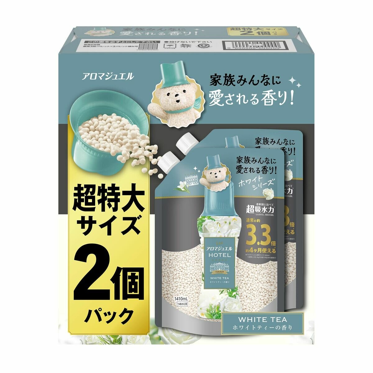 レノア ハピネス アロマジュエル 香り付け専用ビーズ ホワイトティー 詰め替え 1410 ml x 2