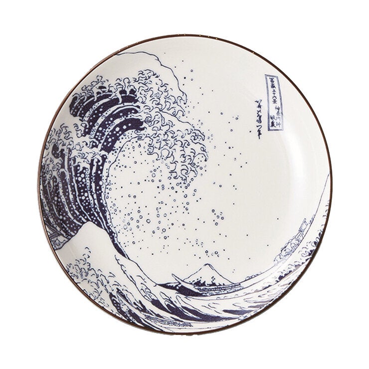三郷陶器 北斎富士 8.0皿 25cm 美濃焼