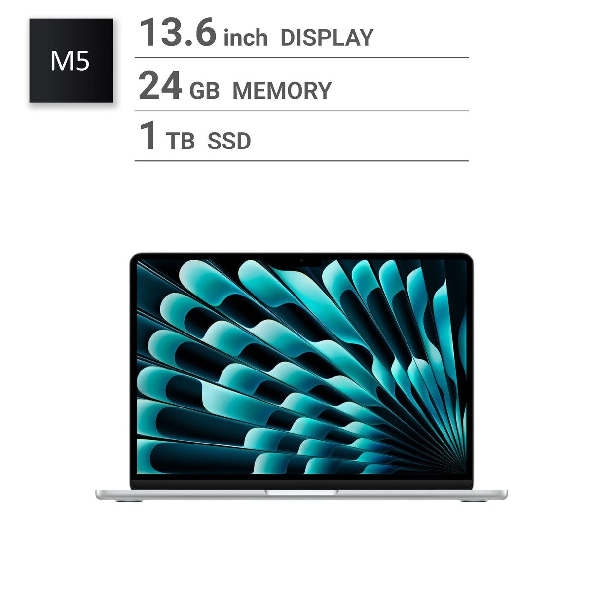 Apple/MacBook Air 13インチ/10コアCPU/ 10コアGPU/M5チップ /24GB/1TB SSD-シルバー