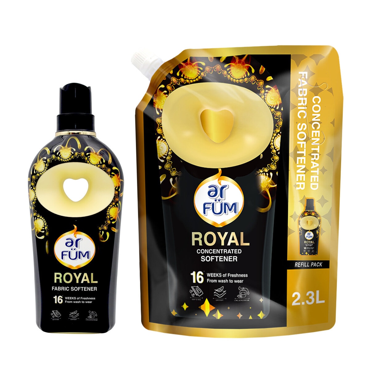 arFUM ブラックレーベル クラシックロイヤル 柔軟剤 本体 900ml +詰め替え用 2300ml