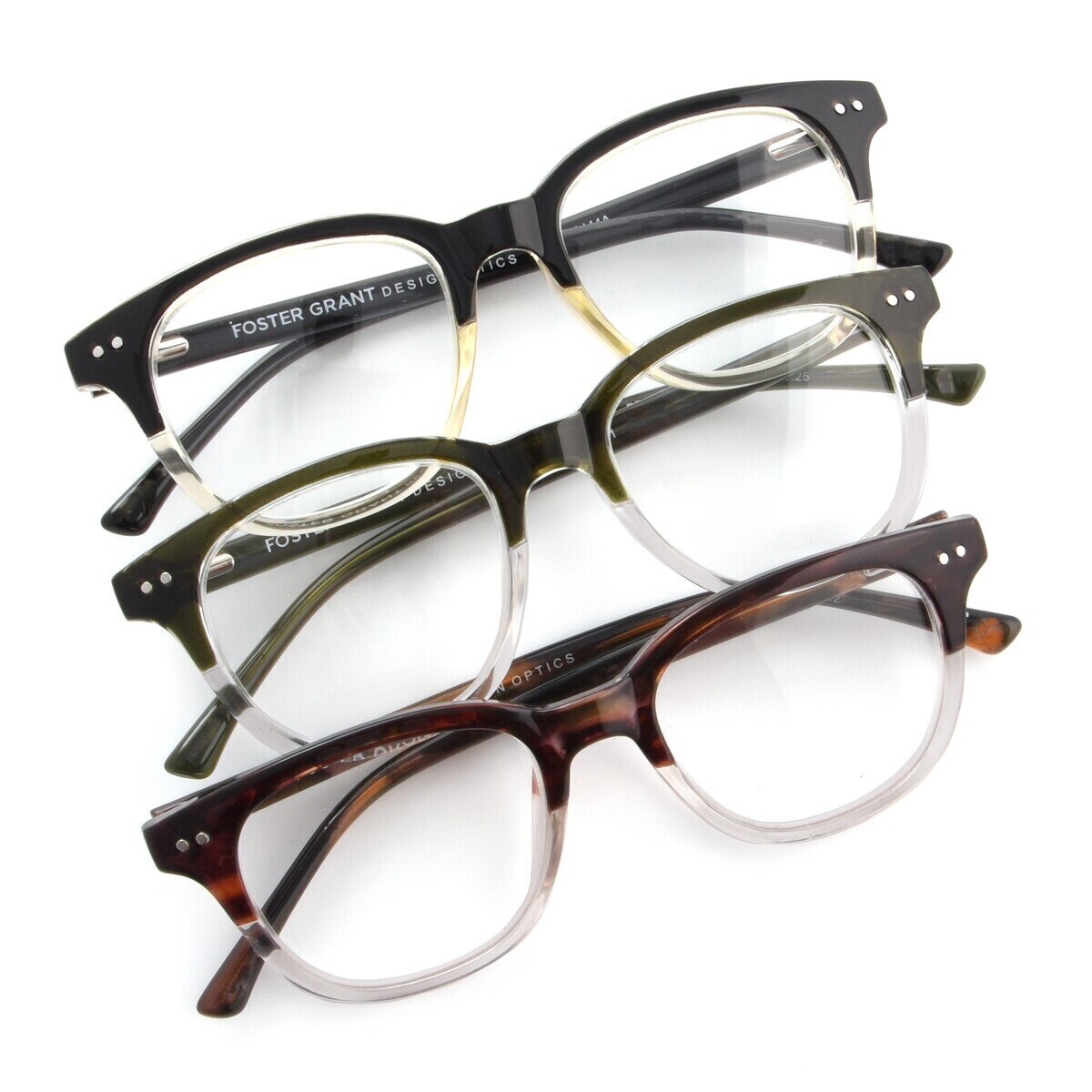Design Optics® by Foster Grant "CHARLIE"/"DAX" リーディンググラス 1.75 3着セット