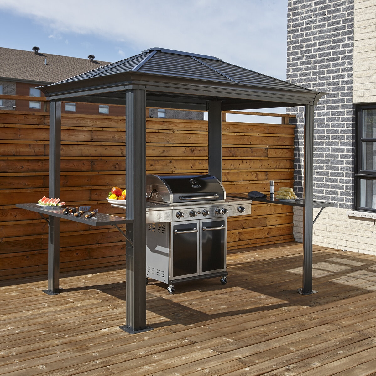 SOJAG MYKONOS 8 x 6 フィート (2.4 x 1.8m) BBQグリル ガゼボ