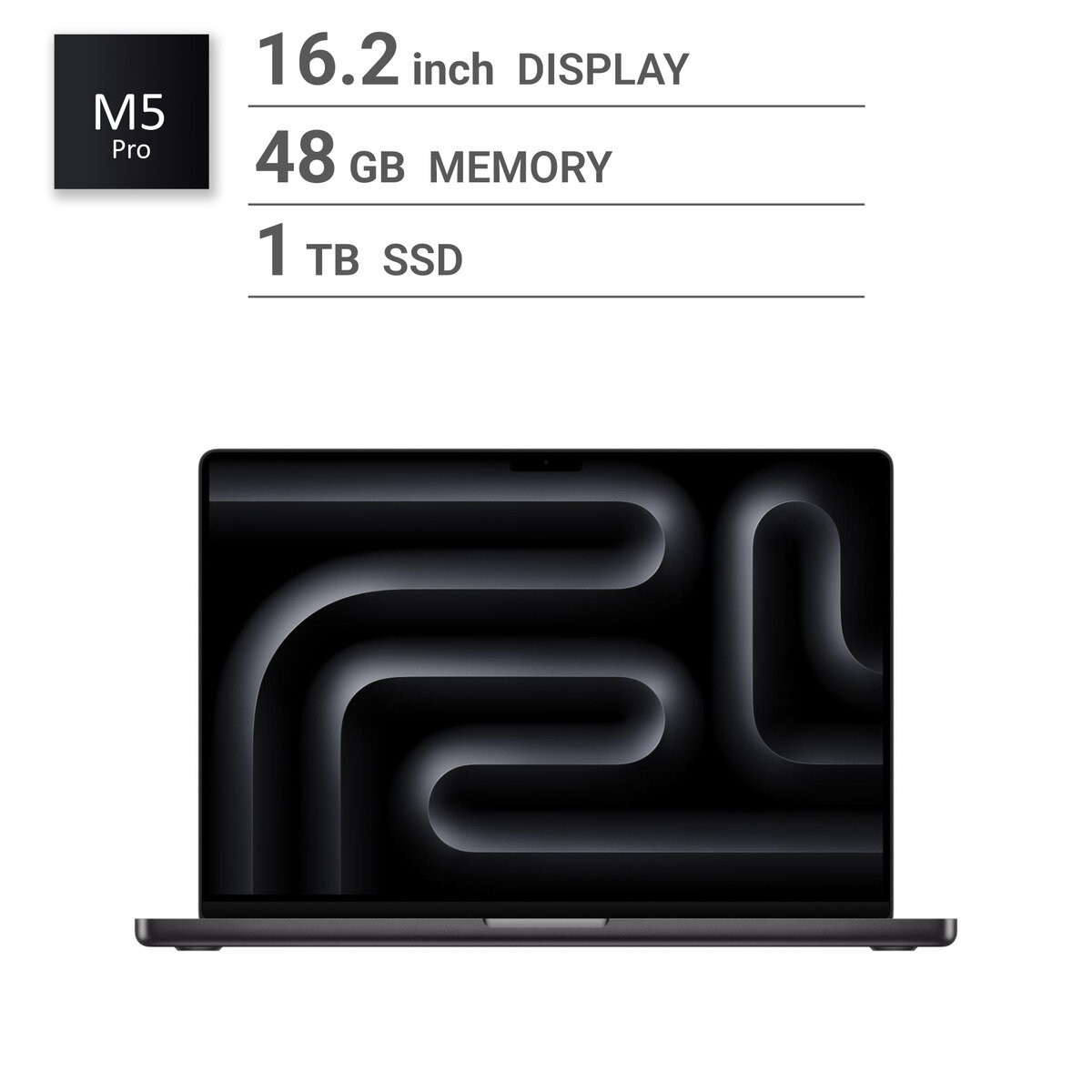 Apple/MacBook Pro 16インチ/18コアCPU/ 20コアGPU/M5 Proチップ /48GB/1TB SSD-スペースブラック