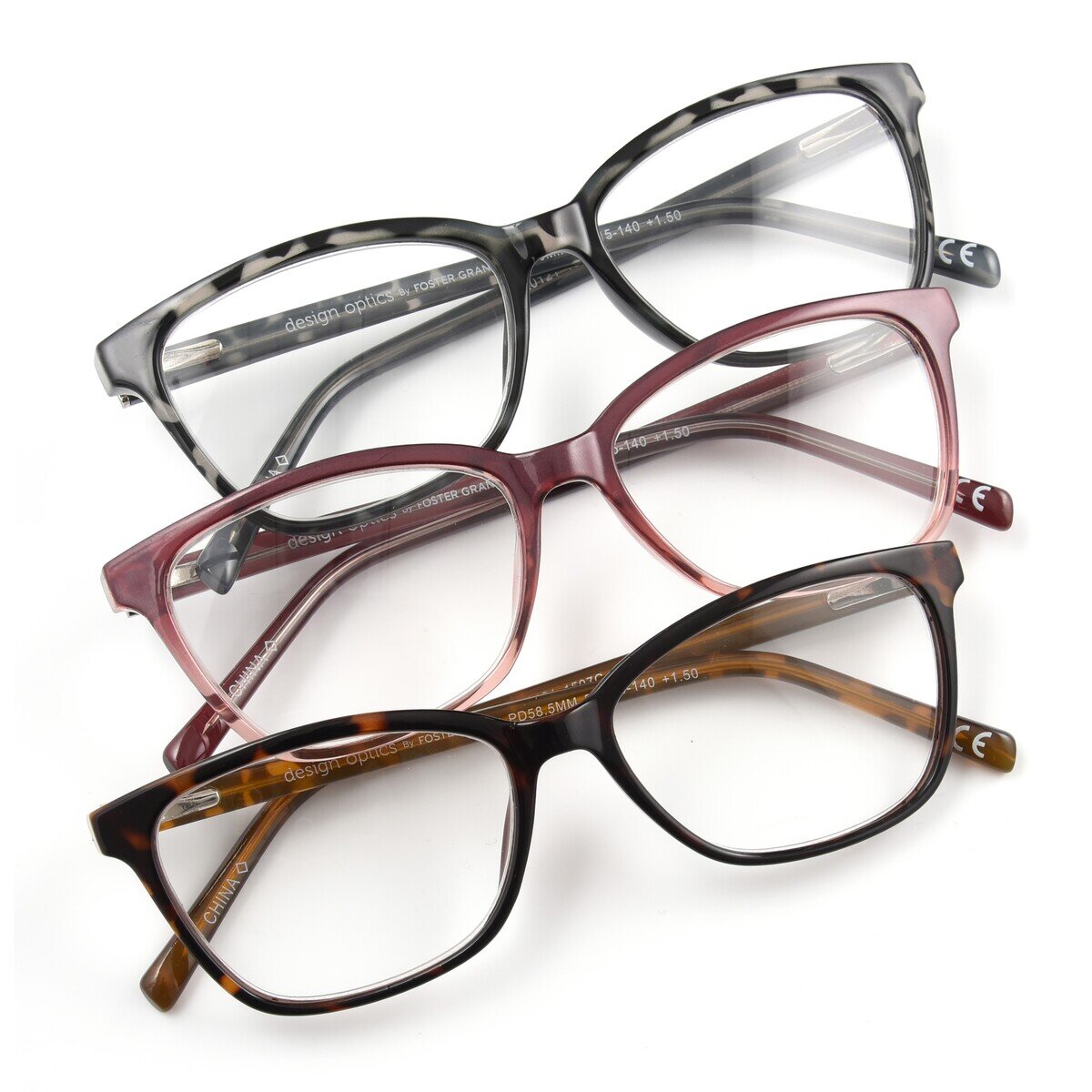 Design Optics® by Foster Grant "KIERSEY"/"ADDIE"リーディンググラス 1.25 3着セット