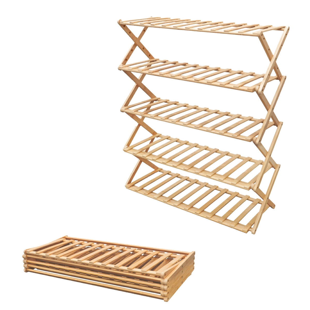7Life 折り畳みシューラック 5段70cm zakka-045_n5a-70