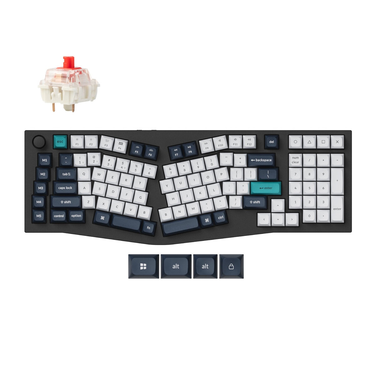 Keychron Q13 Max (Aliceレイアウト) QMKワイヤレス カスタム・メカニカルキーボード カーボンブラック 赤軸 US配列