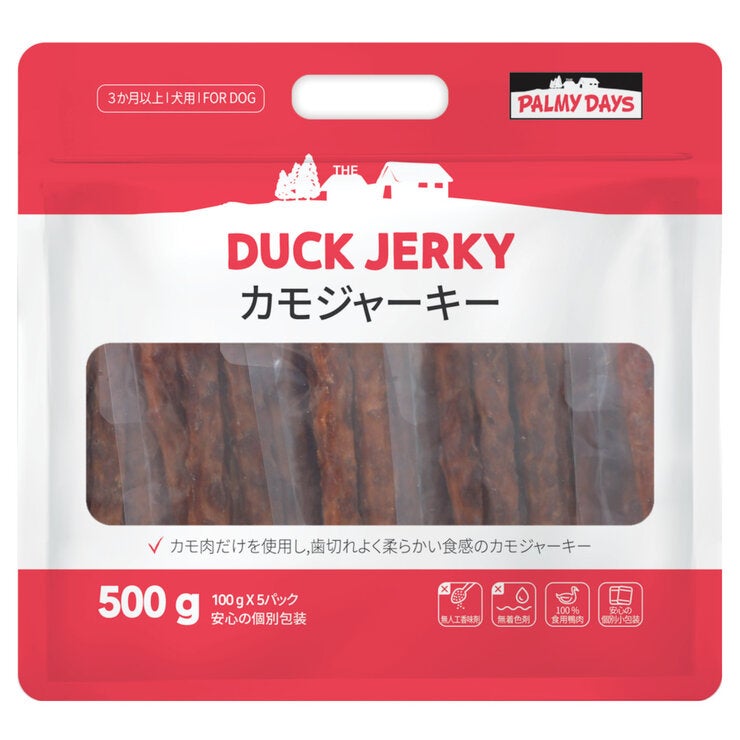Palmy Days カモジャーキー100g x 5パック 愛犬用