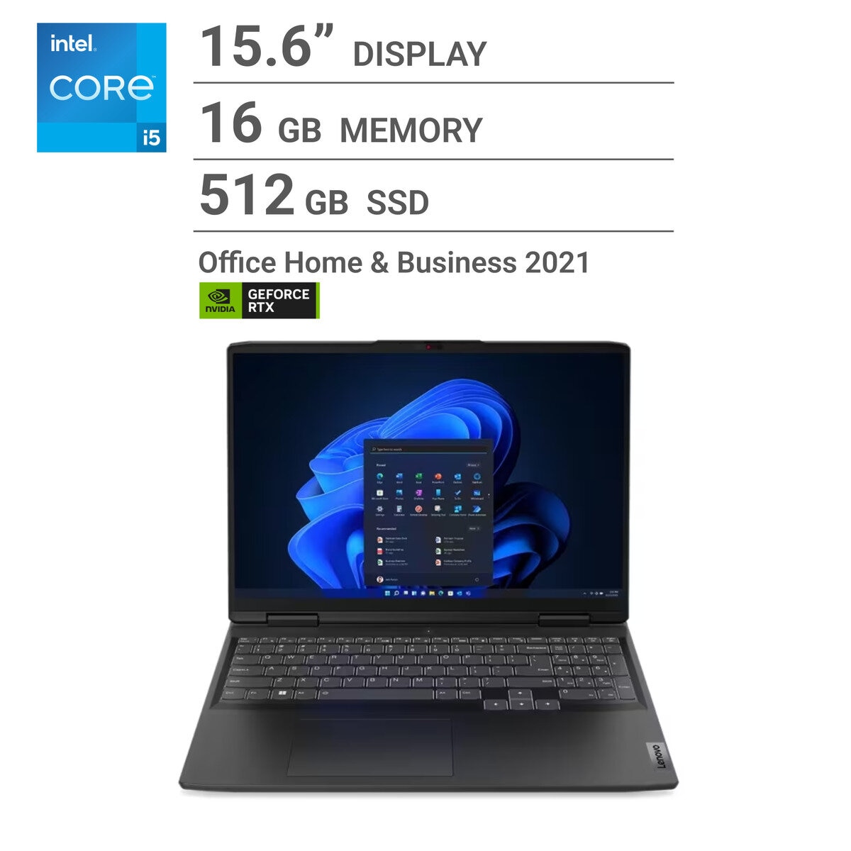 Lenovo ゲーミングノートPC/Ideapad Gaming 370i/15.6インチ/Core i5-12450H/メモリ 16GB/SSD512GB/マウスつき/ブラック/82S90163JP