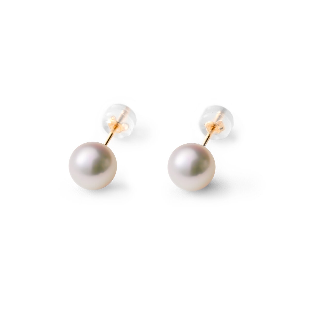 18K イエローゴールド アコヤパール ピアス 7.5mm