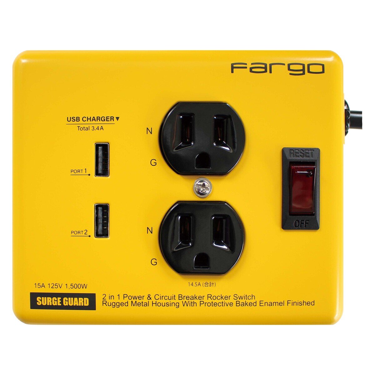Fargo スチールタップ AC2個口 USB2個口 3.4A PT410YE