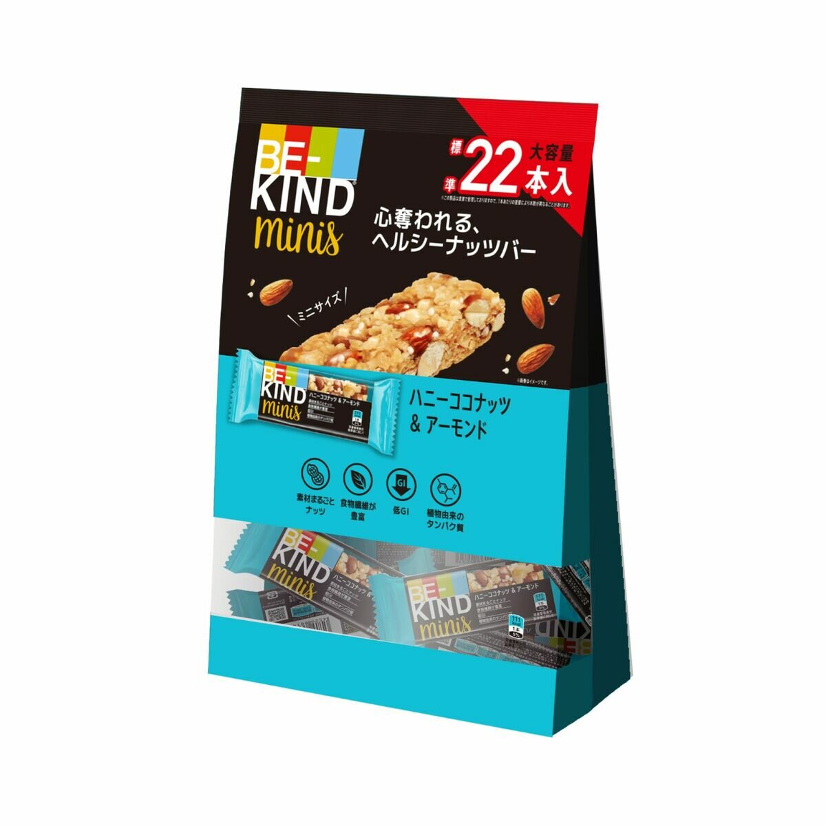 ビーカインド ミニバー ハニーココナッツ＆アーモンド 22個入り