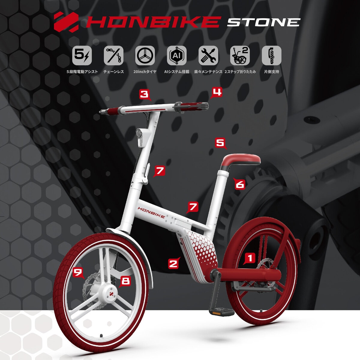 ホンバイク ストーン 20インチ 折り畳み電動自転車