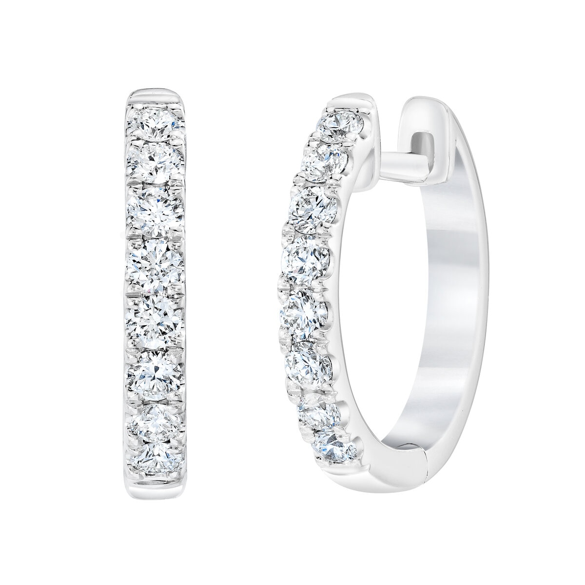 18K ホワイトゴールド 0.35カラット ダイヤモンド フープピアス