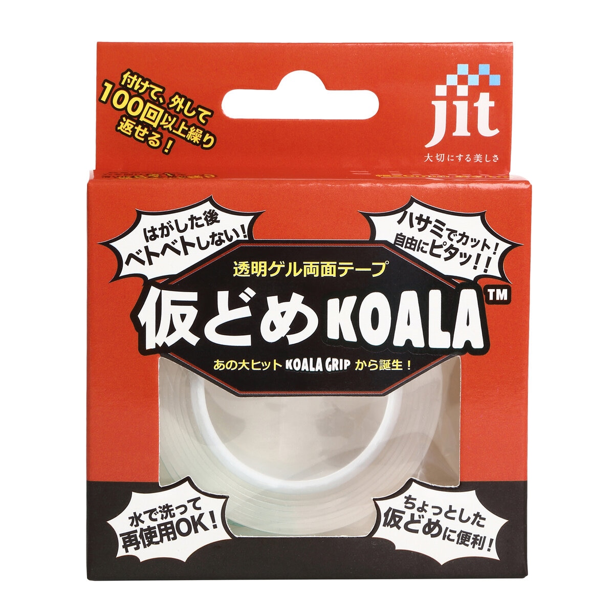 ジット 仮どめコアラ 透明ゲル両面テープ 1mm厚 2cm x 100cm 3本セット JK-02