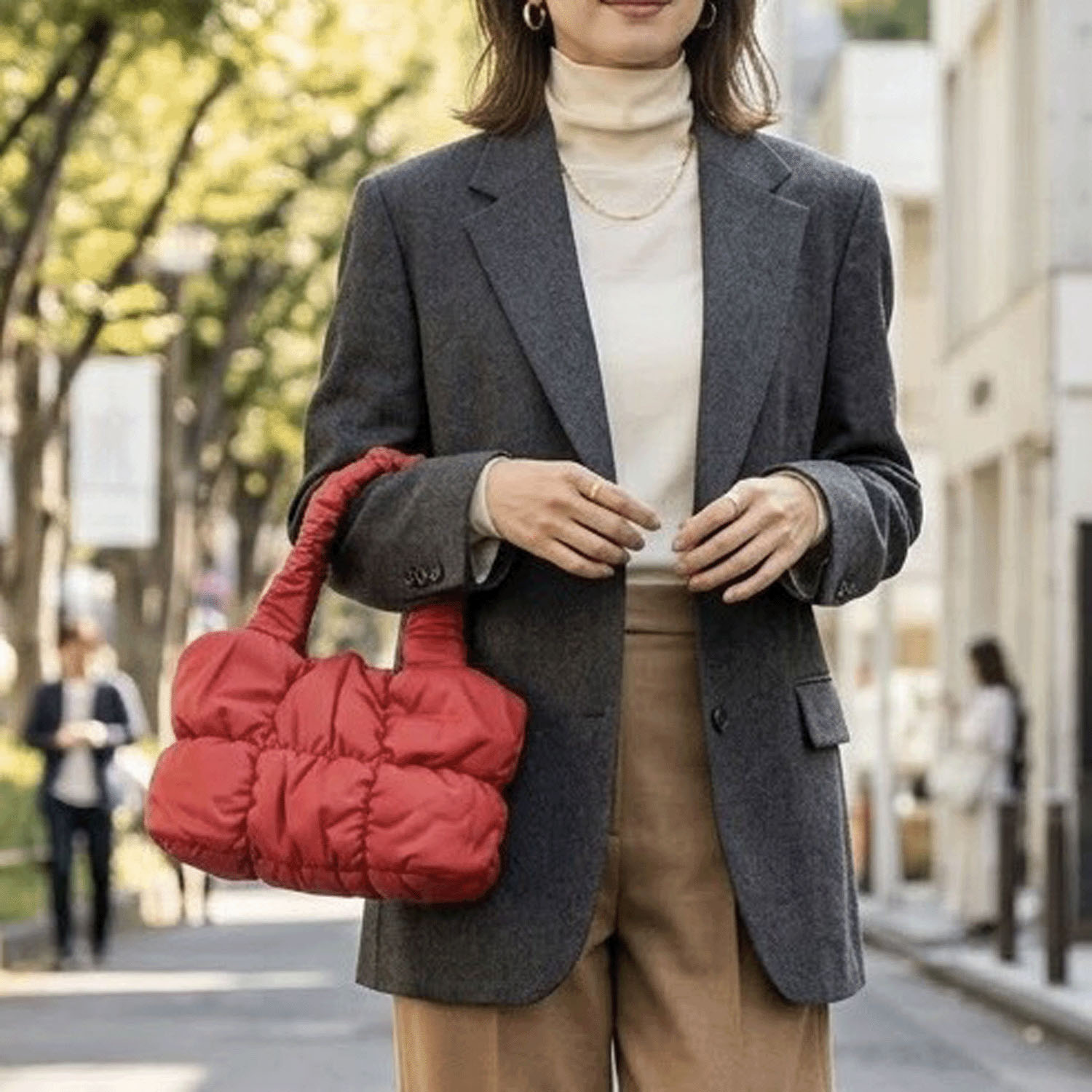 ラムレザーシャーリングバッグ