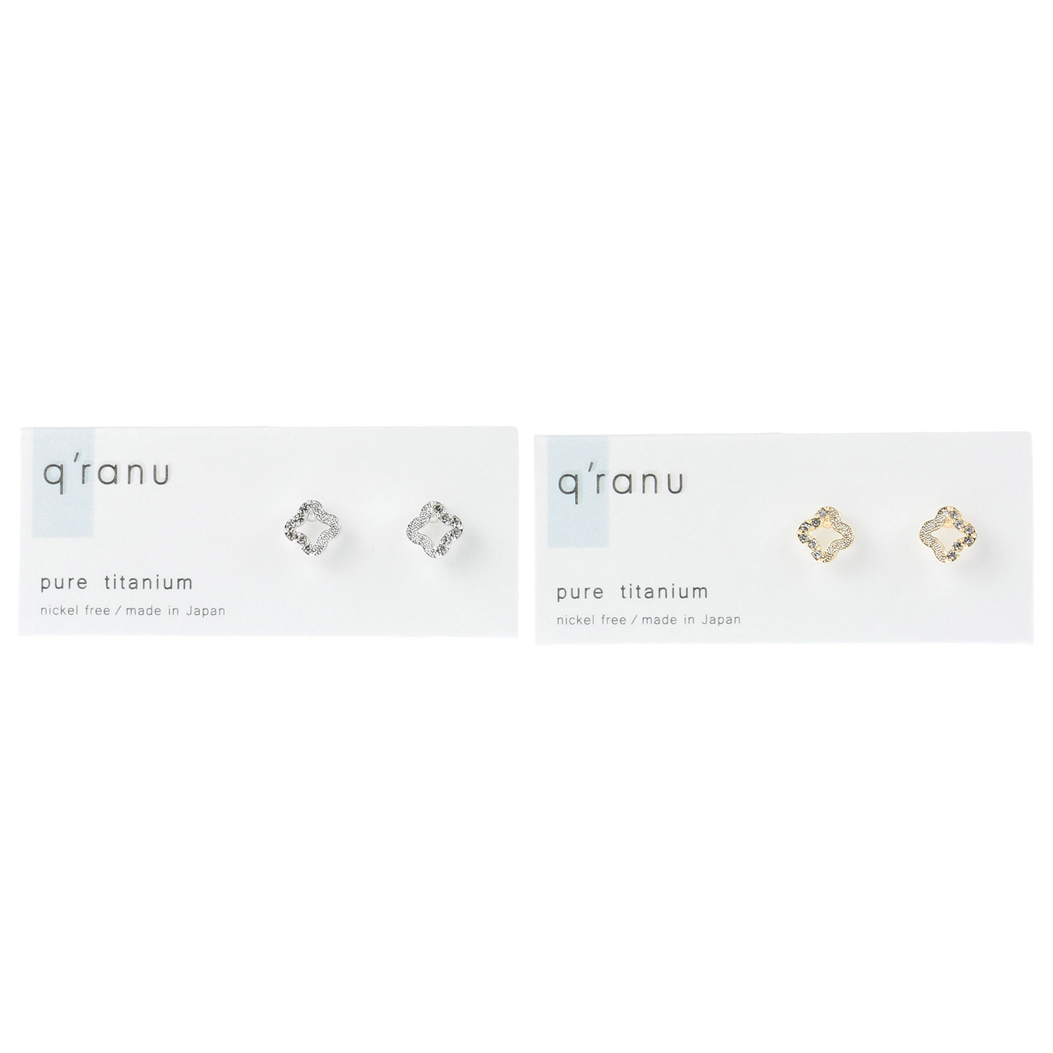q´ranuピュアチタンピアス 花