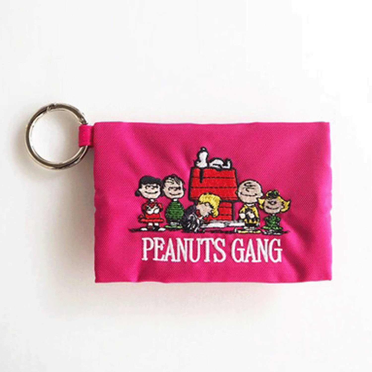 ピーナッツ スヌーピー 刺繍マルチケース ピンク