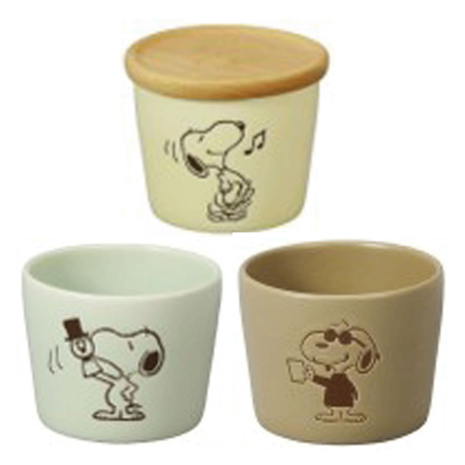 スヌーピー ピーナッツアイスクリーム 3Wayウッドトレーとカップ