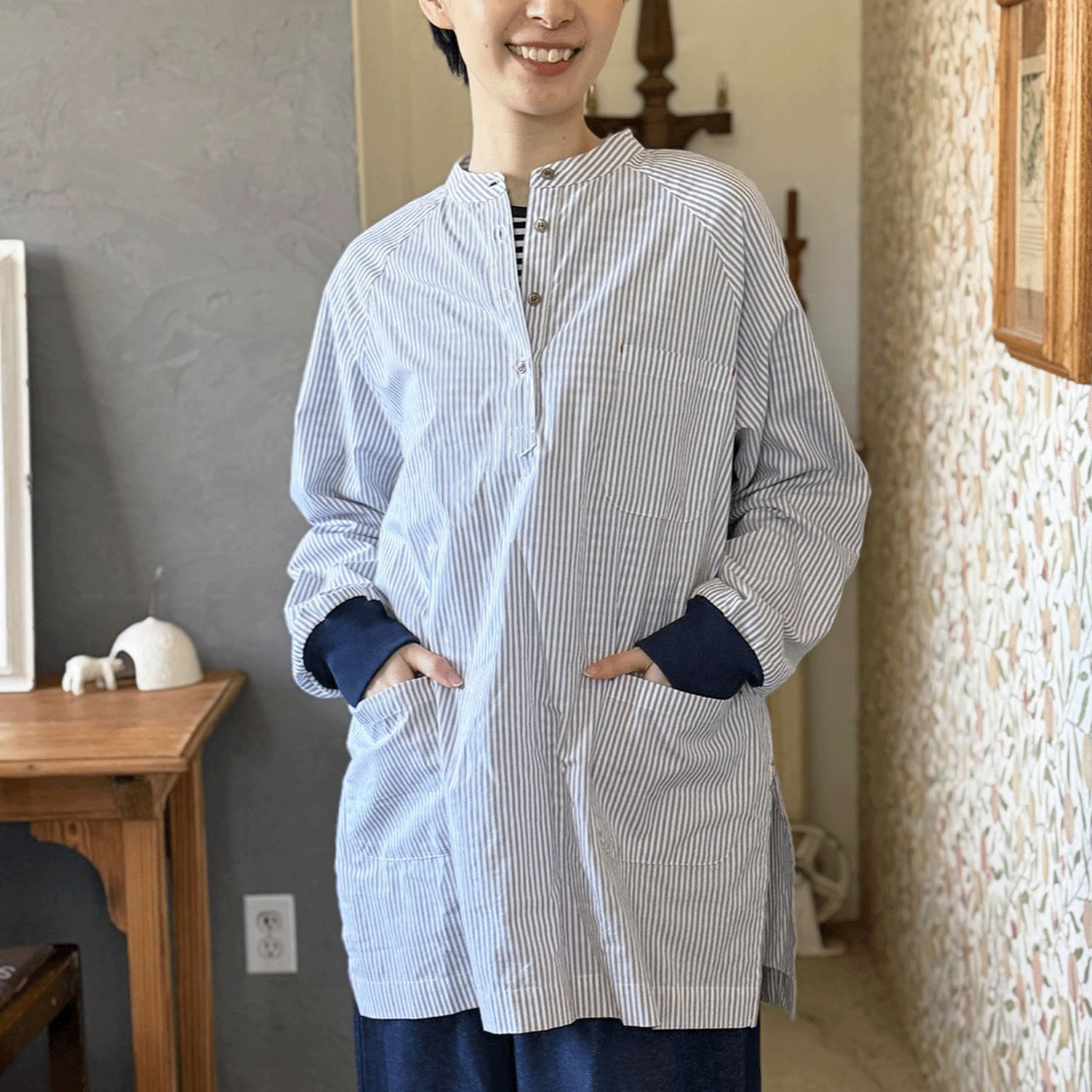 cloudnine ノンノ コットンブロード柄 かっぽう着