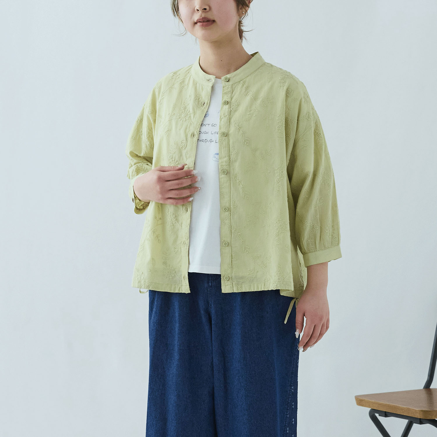 cloudnine ノンノ 綿ボイル花柄総刺繍入りジャケット