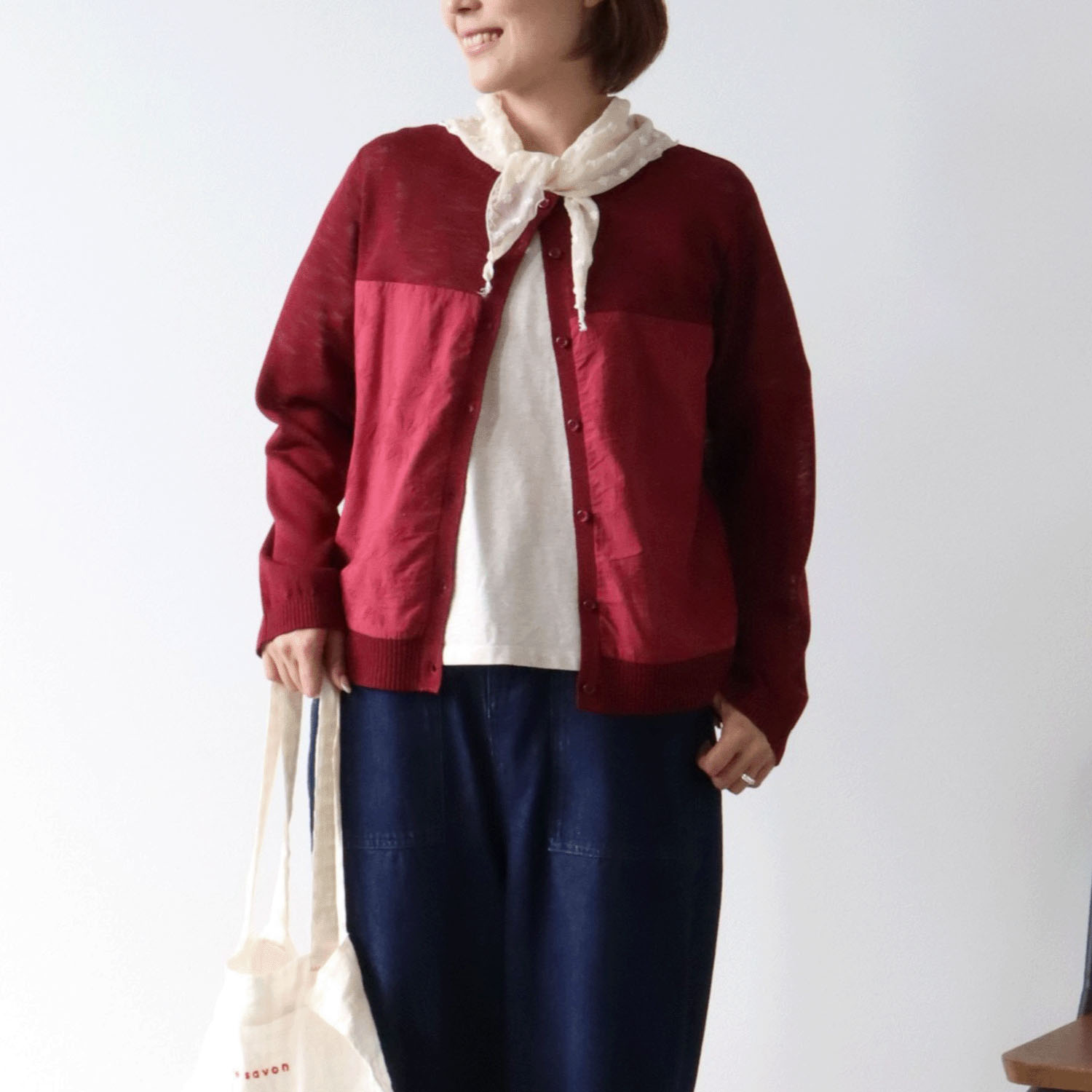 cloudnine ノンノ 刺繍ニットカーディガン