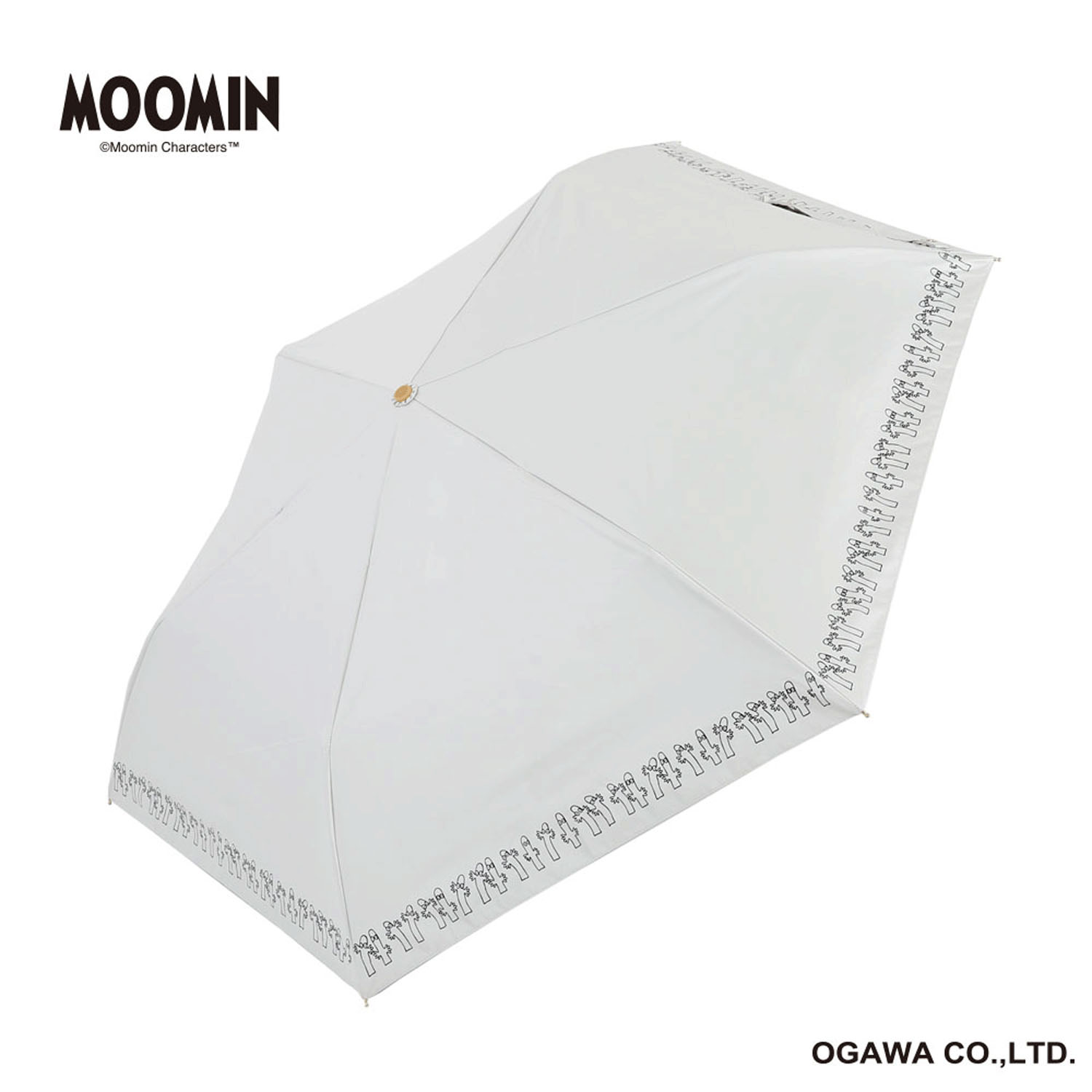 MOOMIN 晴雨兼用折り畳傘 ニョロニョロ／ホワイト