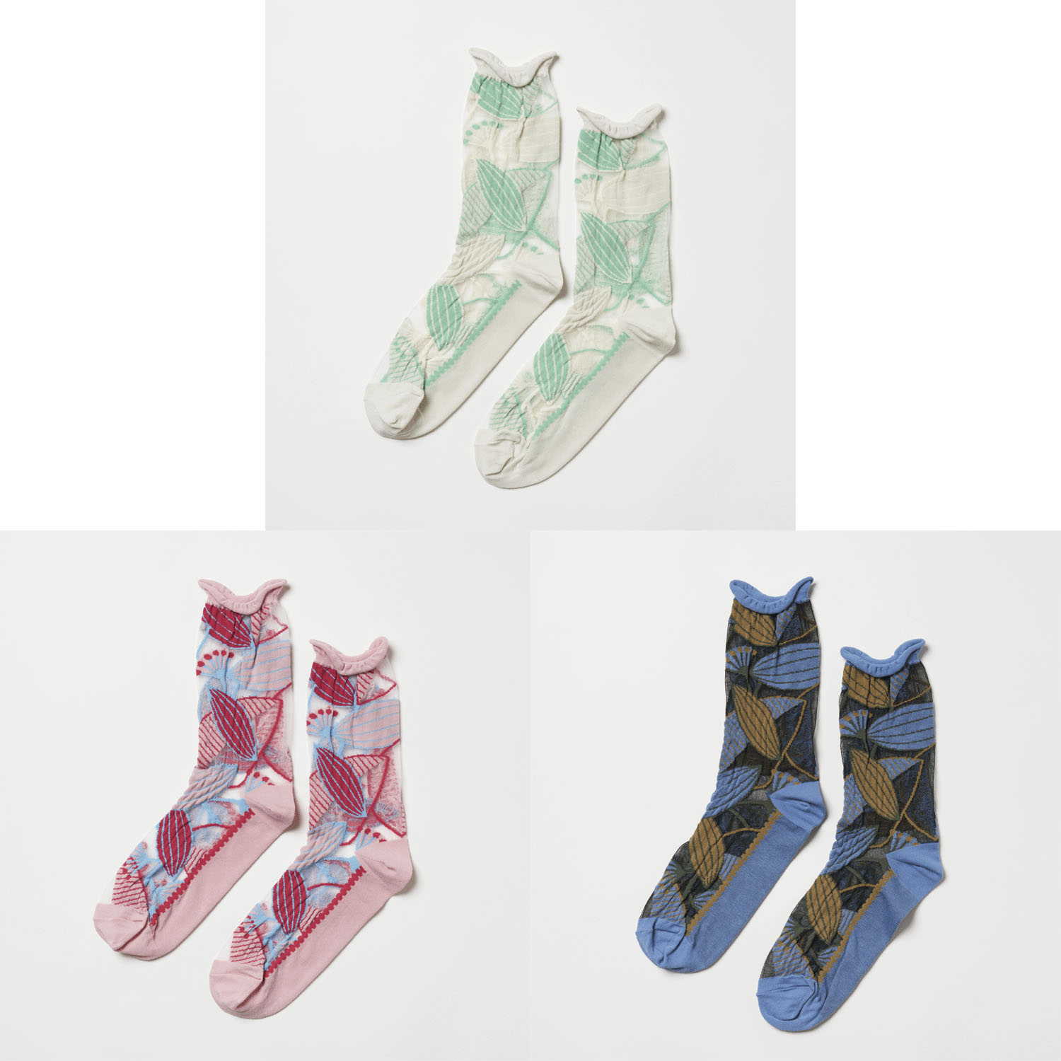 fromFシースルーソックス 葉っぱ 【数量限定】