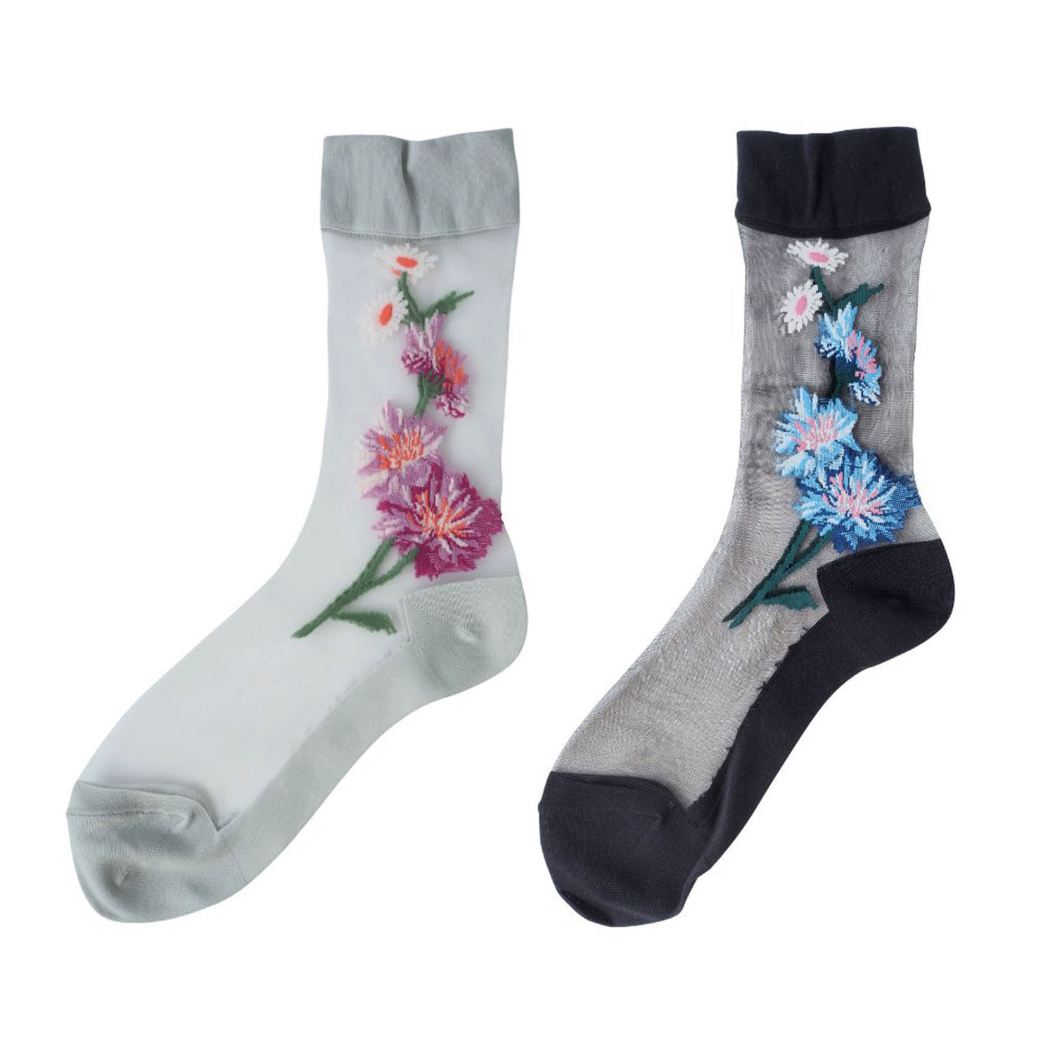 andeotte シースルーソックス CORN FLOWER【在庫限り】