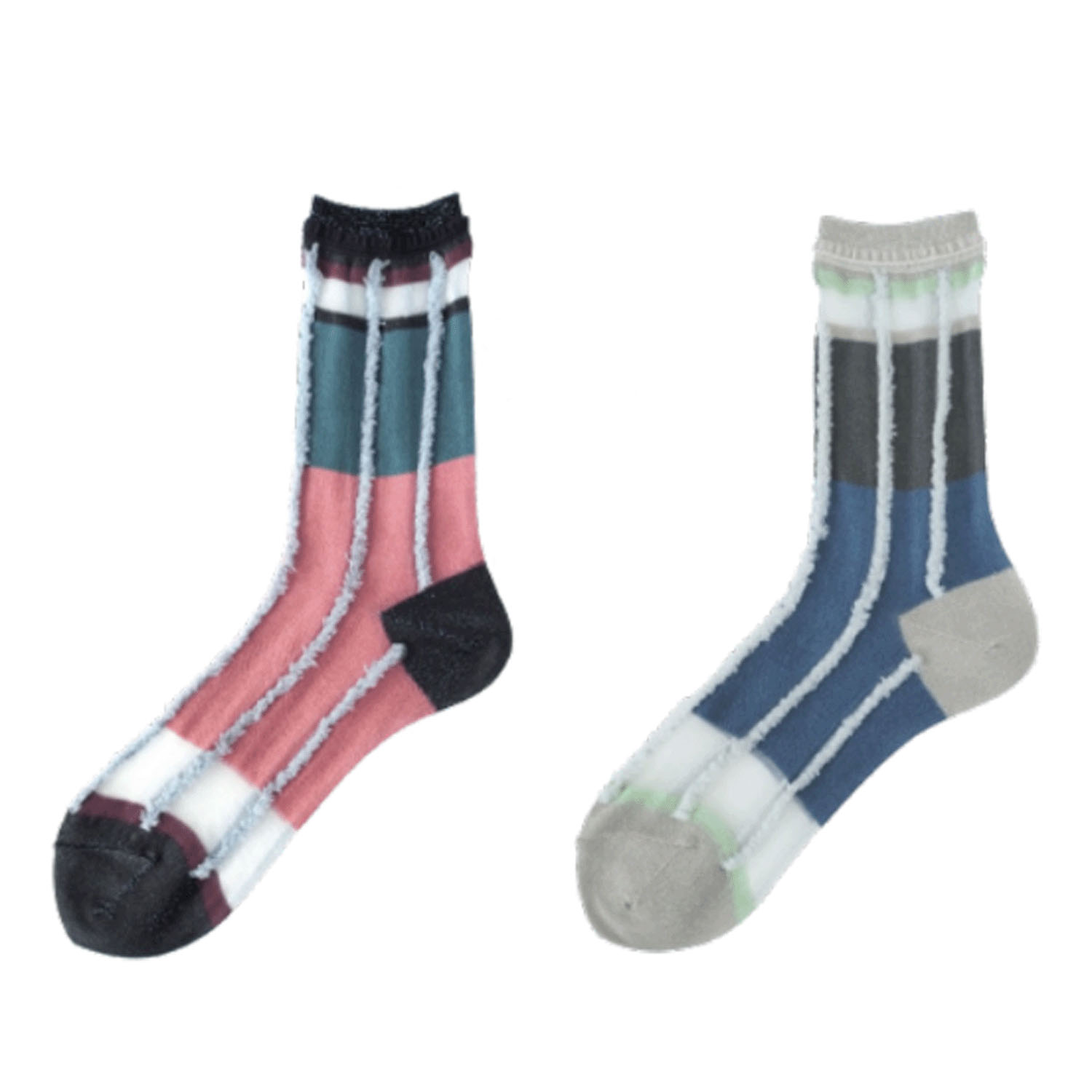 andeotte シースルーエッジソックス STRIPE