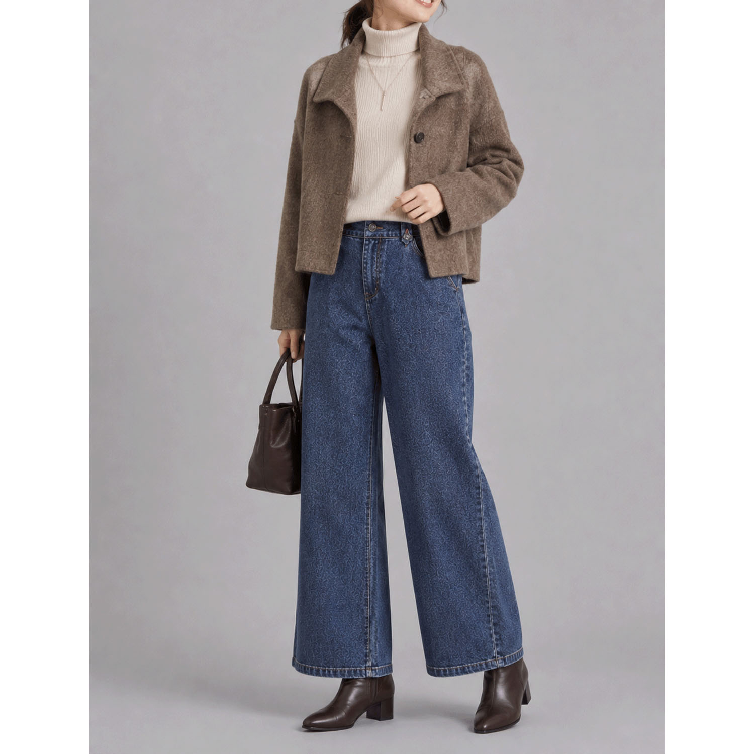 aiai T／Cデニム シュッとストレートパンツ