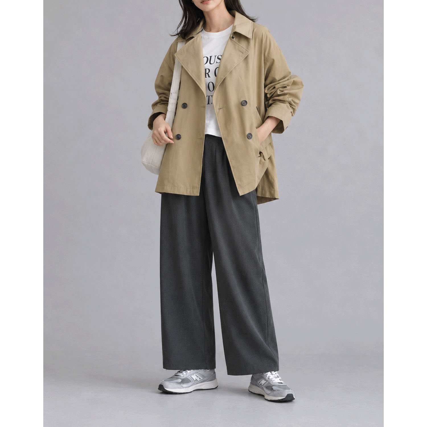 ドレープストレッチワイドパンツ