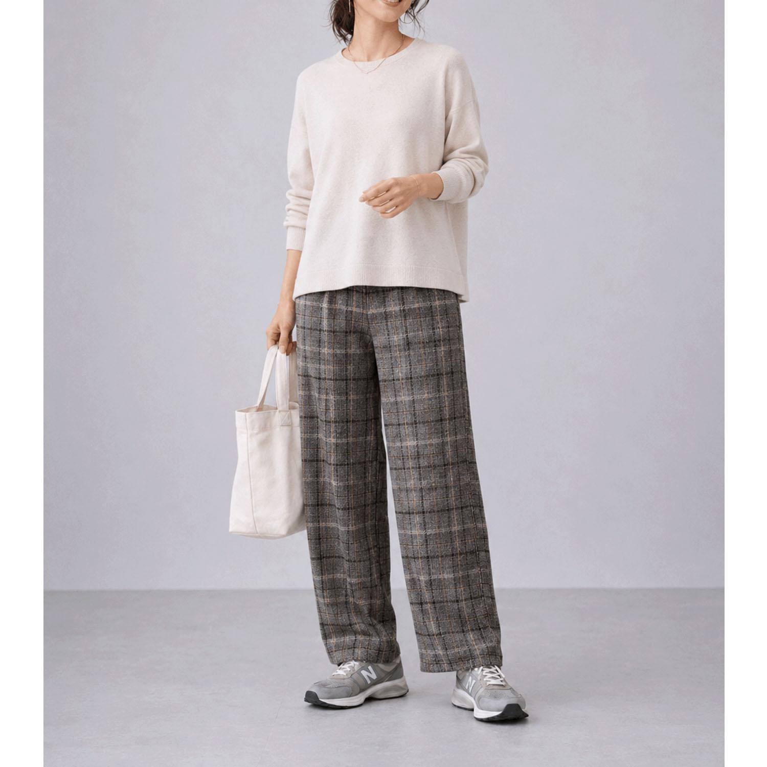 aiai T／Cブリティッシュチェック ストレートパンツ