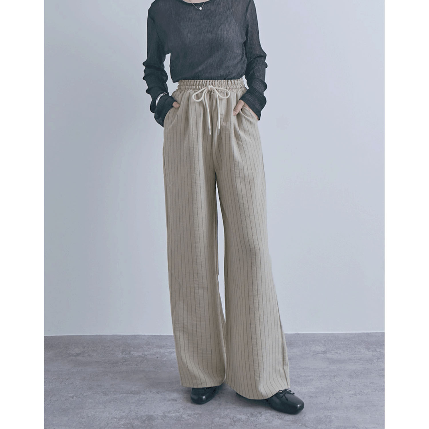 【ETONET限定 お取り寄せ】麻調イージーパンツ