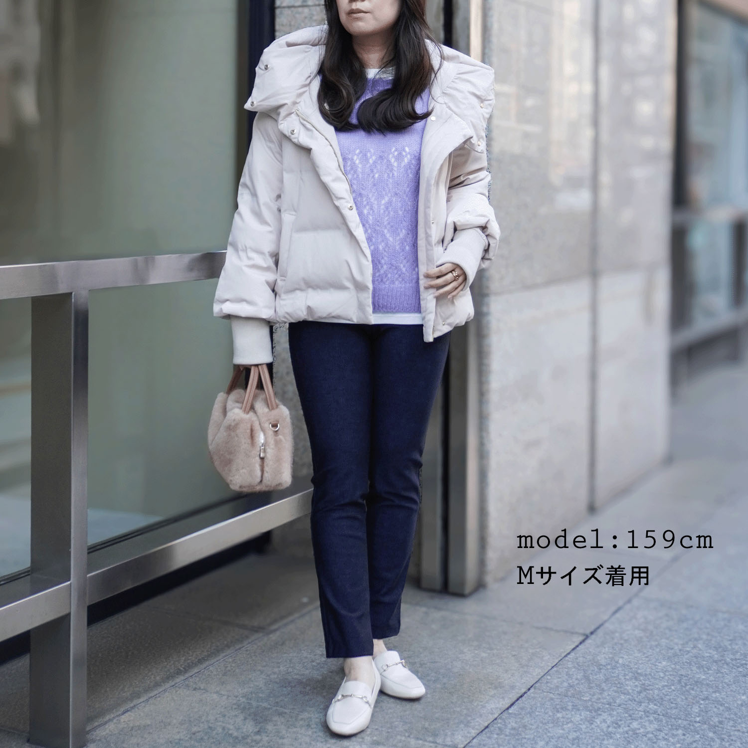 ピタッツ 裏起毛 スティックパンツ デニムプリント
