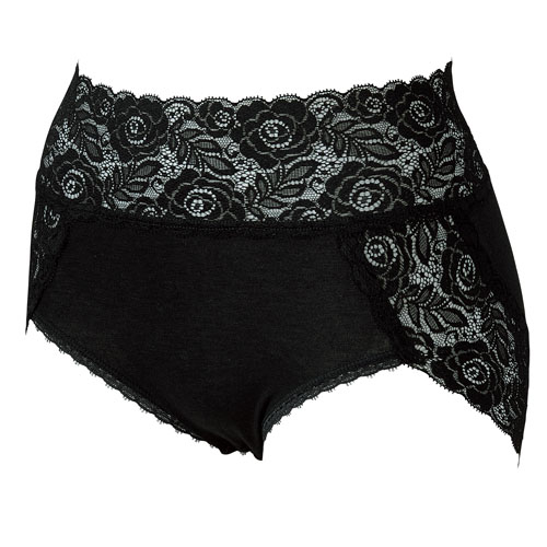 【予約可能品】薔薇レースショーツ 黒L
