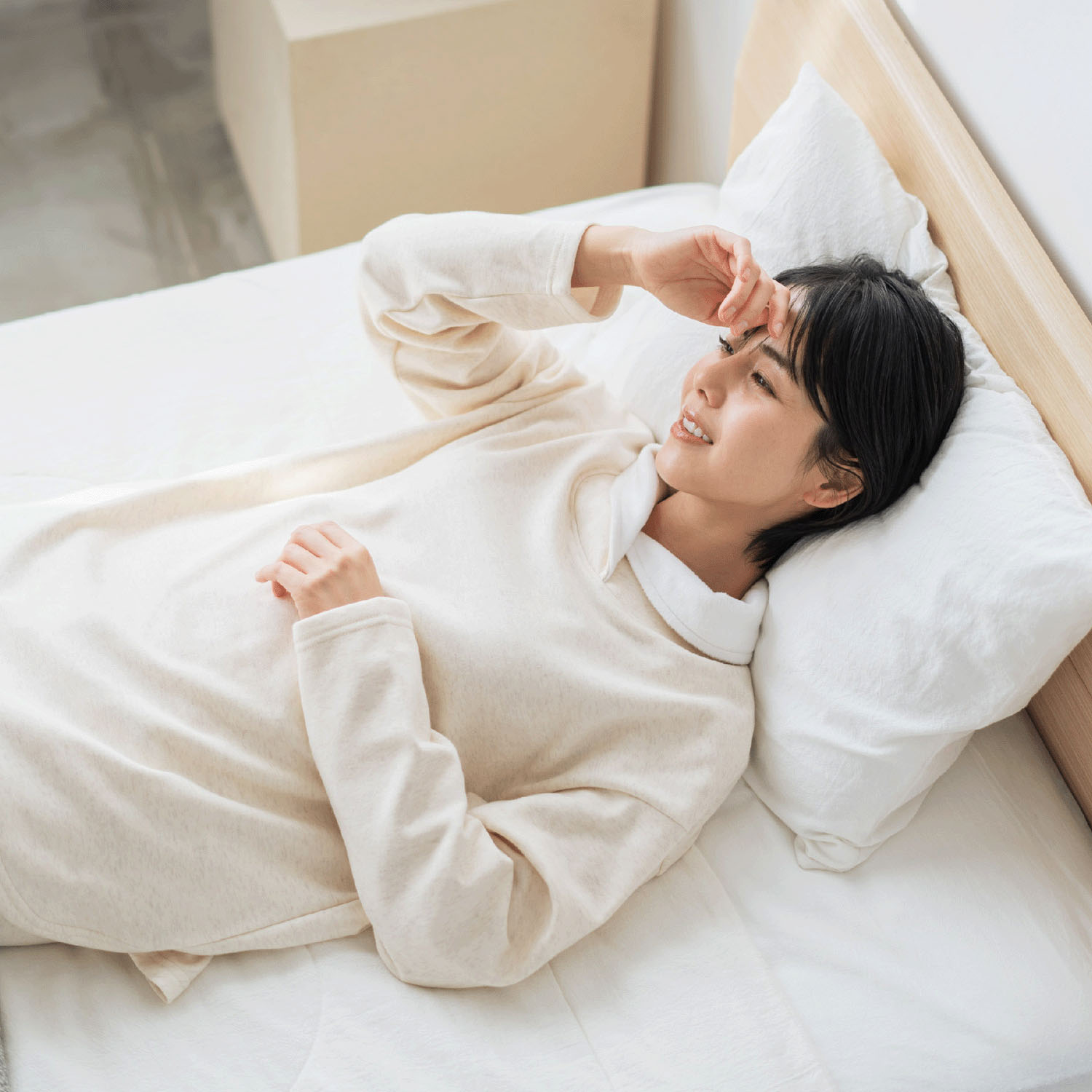 着る保湿クリーム 裏起毛シャギー 衿起毛 パジャマ