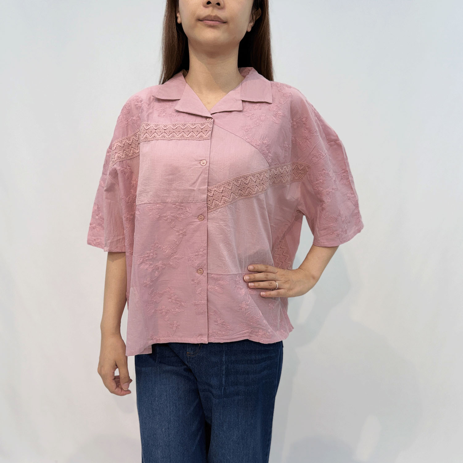 【LUPILIEN】ボイル刺繍シャツ