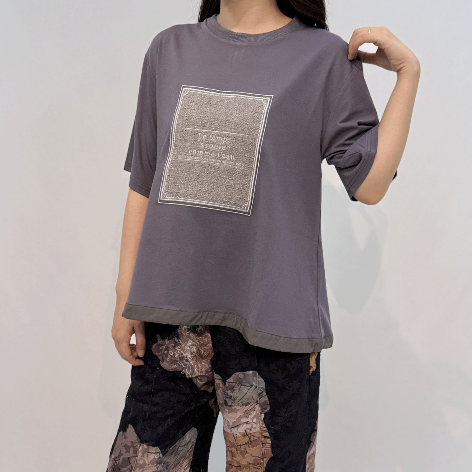 【InstaLive】33℃シルバー刺繍ツイードパッチTシャツ