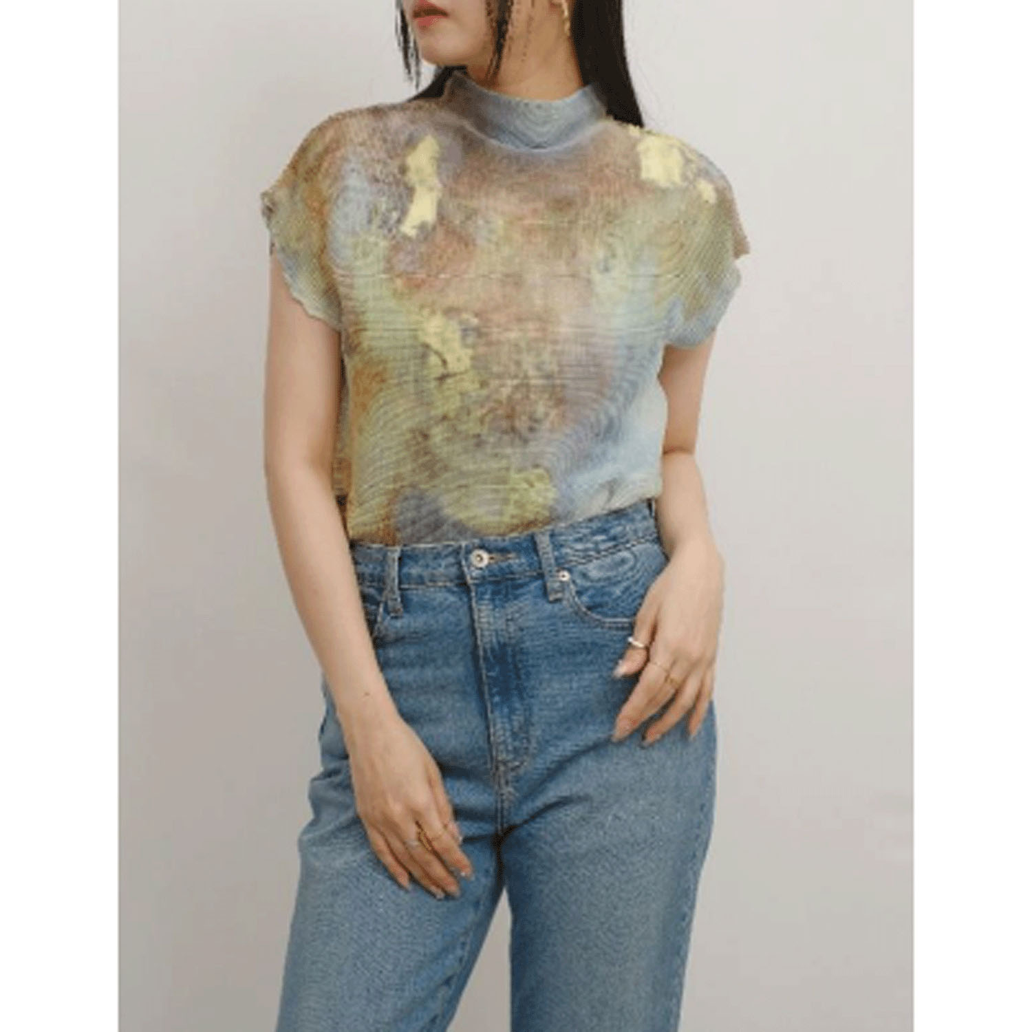 Palm Riche アソート柄シャリングTOPS