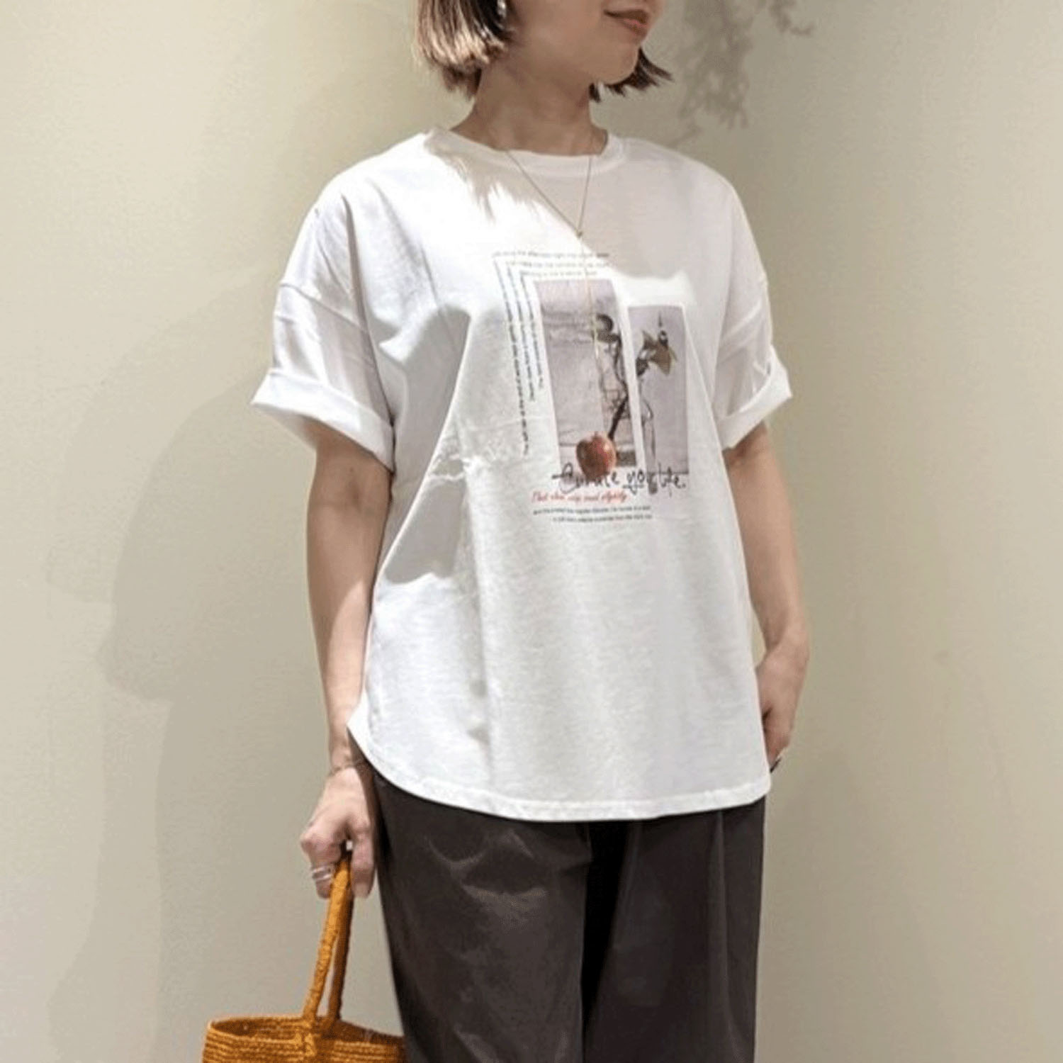【Insta Live】vingtrois ドライタッチコットンピクセルフォントTシャツ