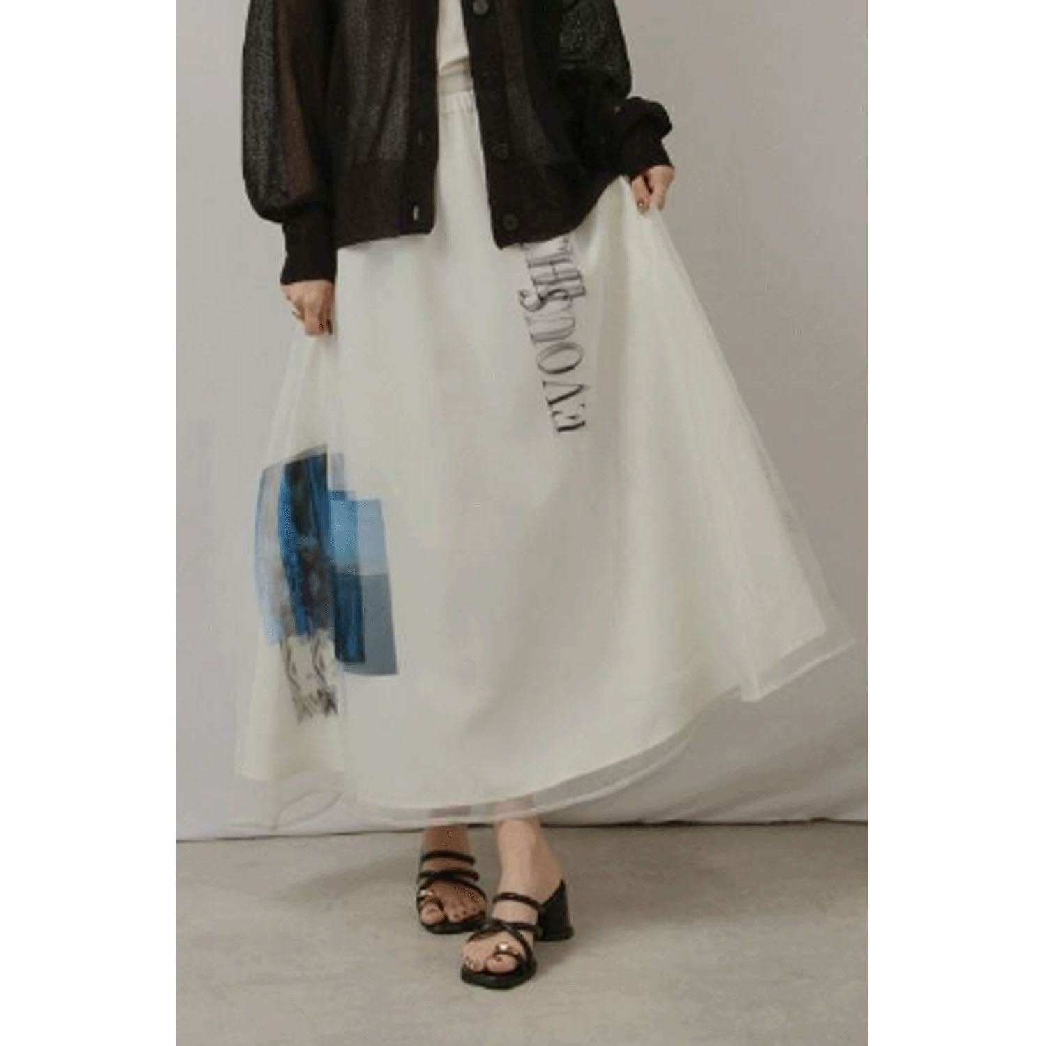 Palm Riche  シアープリントAラインスカート