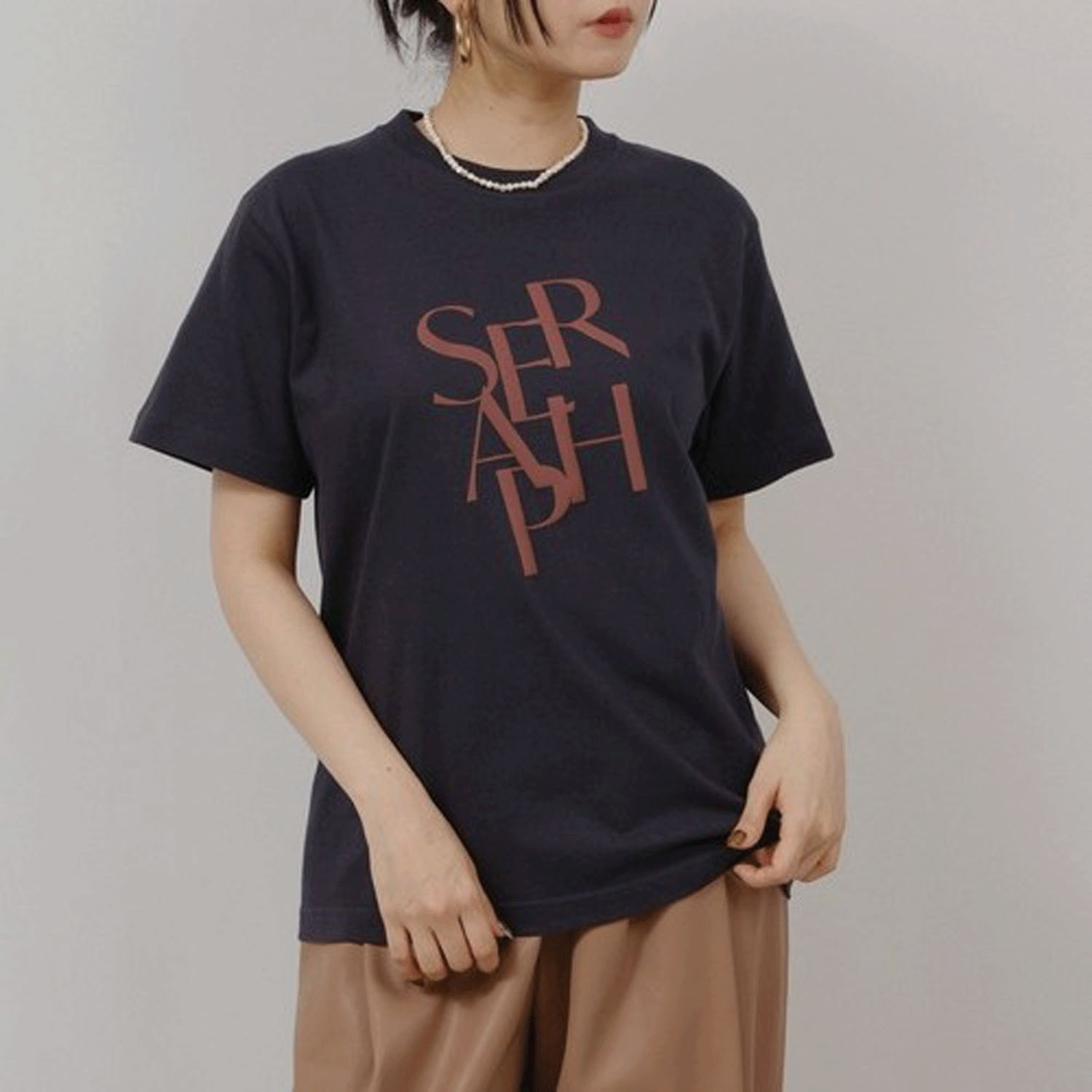 Palm Riche 発砲ロゴプリントTシャツ