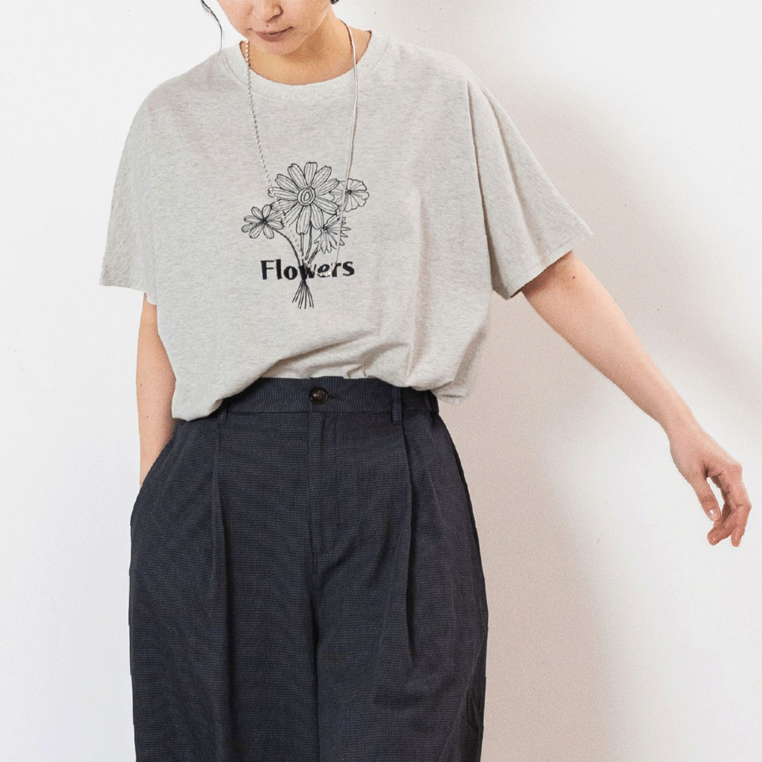 Northern Truck フラワー刺繍ワイドTシャツ