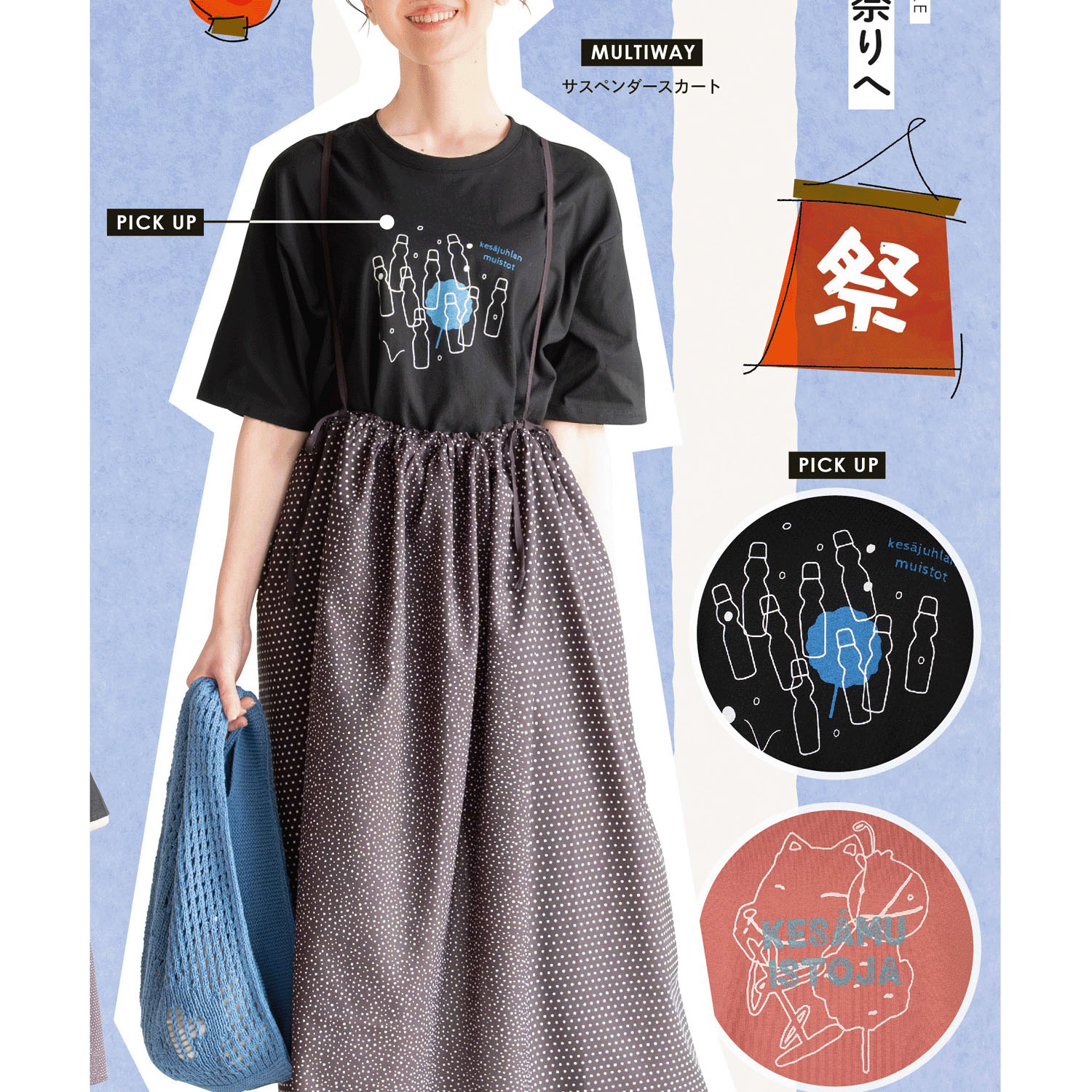 【6月中旬頃入荷予定】Keitto お祭りプリントTシャツ