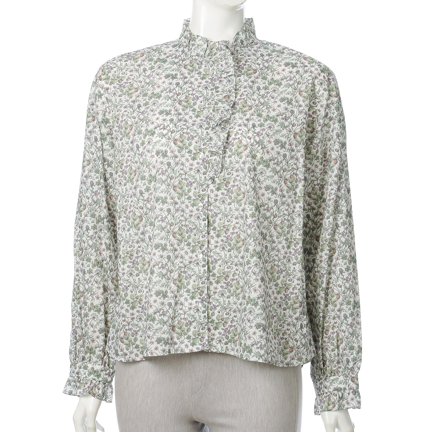 J．Sloane LIBERTYネックフリルブラウス