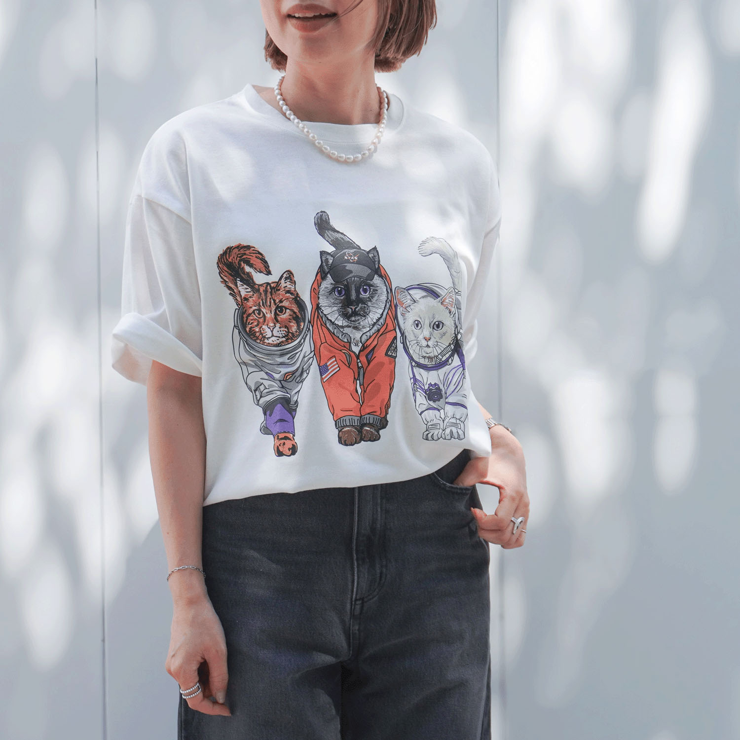 【Insta Live】CORISCO Animal Village ネコTシャツ 宇宙