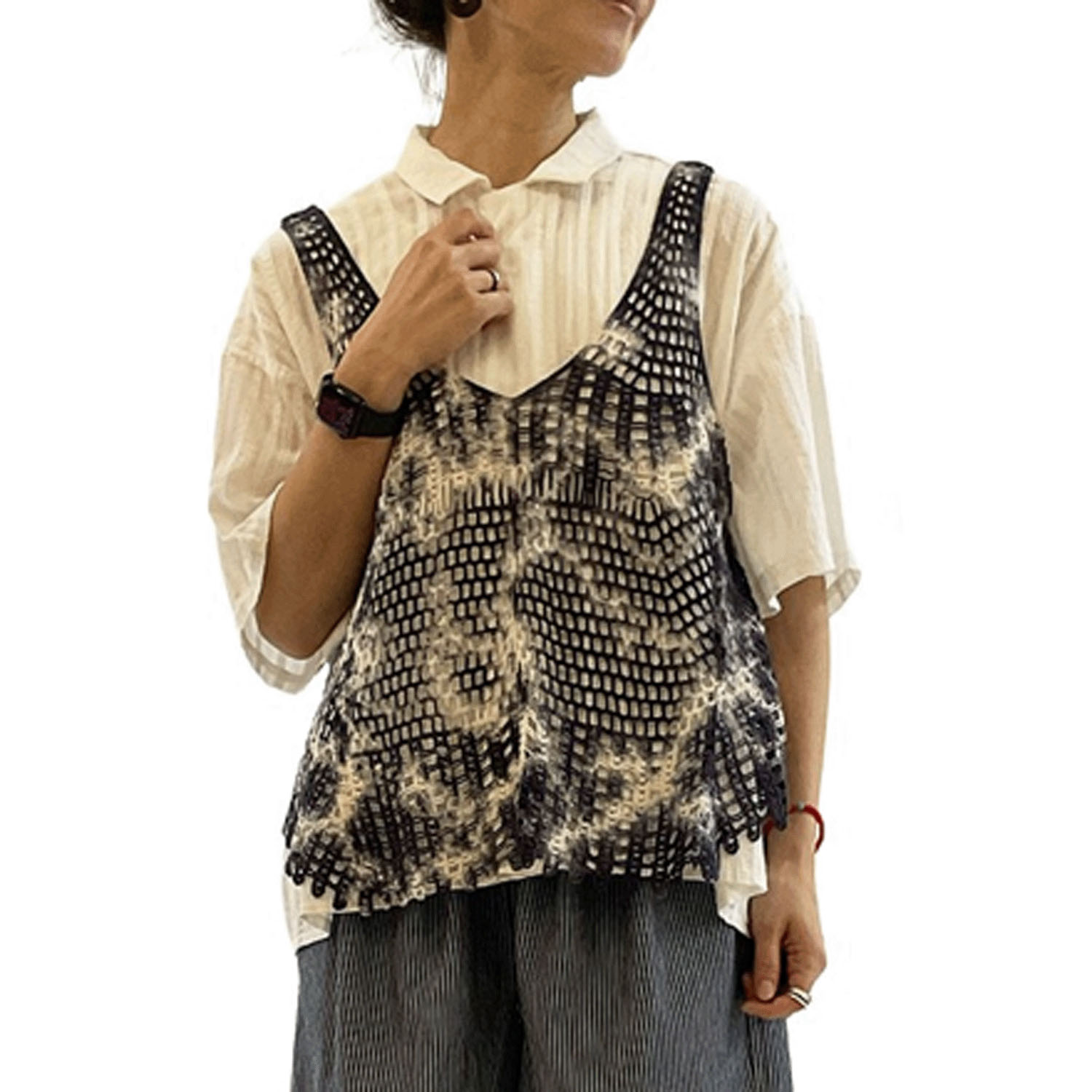 GENTIL タイダイかぎ針タンクトップ