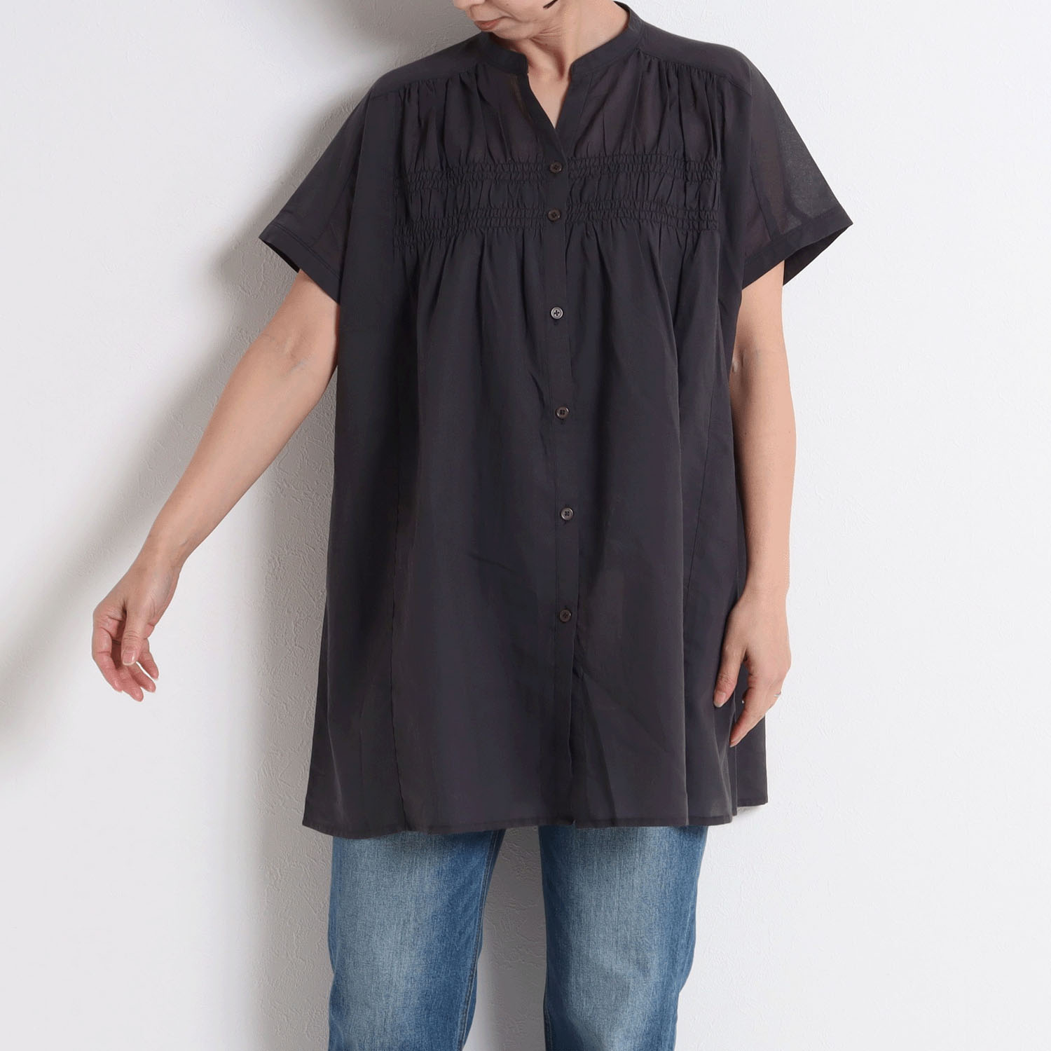 le  colis リネンブレンドシャーリングチュニック